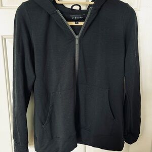 Unbound Merino Women’s Black Cardigan Hoodie- Large
